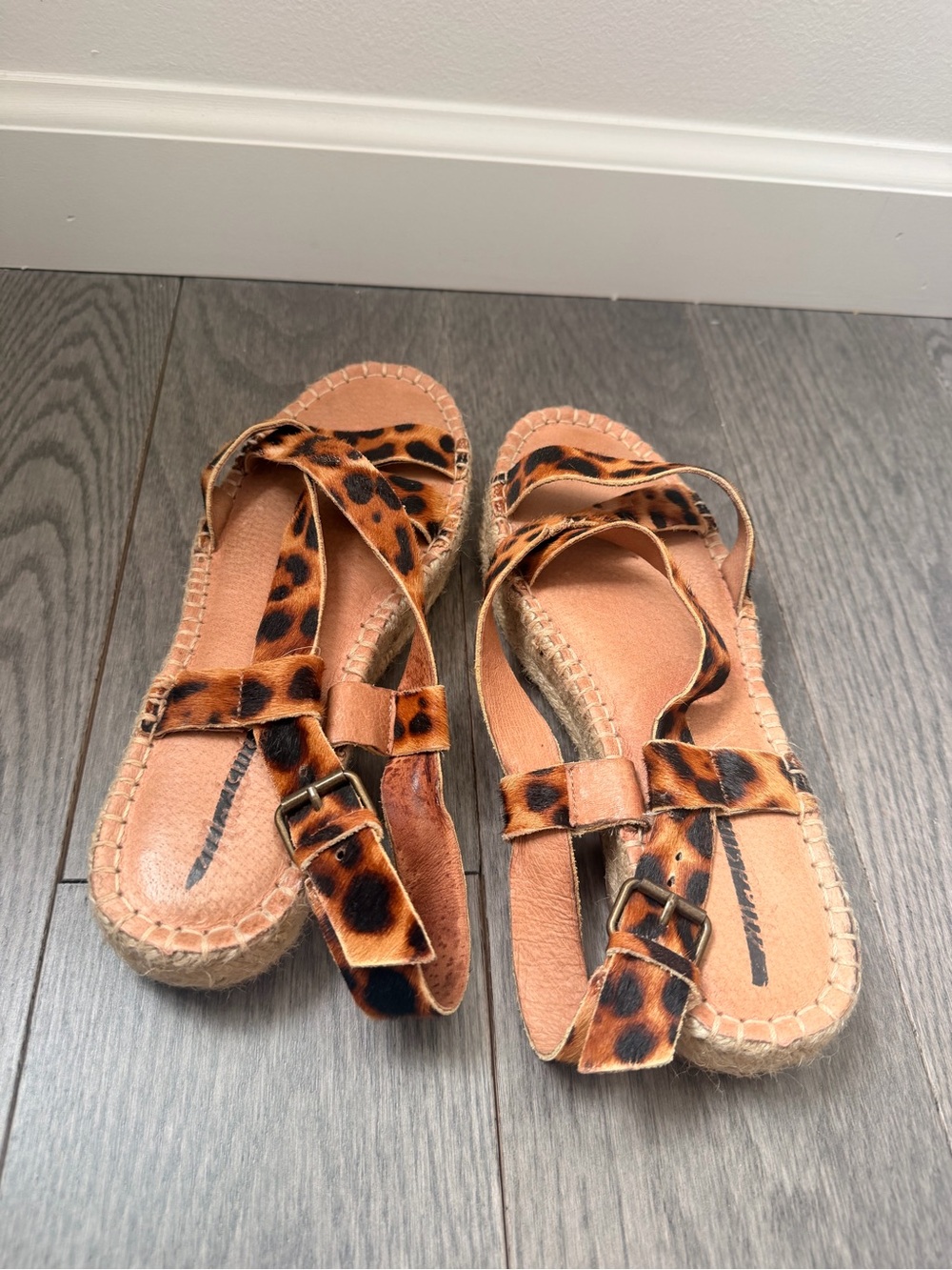 Madewell Leopard Print Espadrille Sandals - Brown/Black - Picture 3 of 4